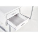 GLOSS modern íróasztal 2 fiókkal – fehér / króm – 120 cm
