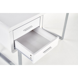 GLOSS modern íróasztal 2 fiókkal – fehér / króm – 120 cm