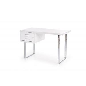 GLOSS modern íróasztal 2 fiókkal – fehér / króm – 120 cm
