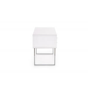 GLOSS modern íróasztal 2 fiókkal – fehér / króm – 120 cm