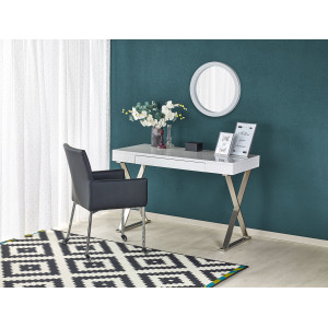 SHINE modern íróasztal fiókkal – fehér / króm – 120 cm