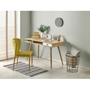 NORDIC modern íróasztal fiókkal és polcokkal – tölgy / fehér – 120 cm