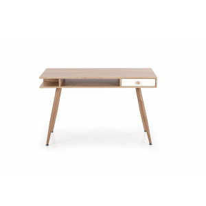 NORDIC modern íróasztal fiókkal és polcokkal – tölgy / fehér – 120 cm