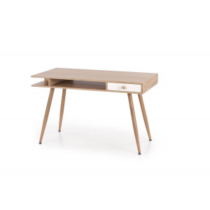 NORDIC modern íróasztal fiókkal és polcokkal – tölgy / fehér – 120 cm