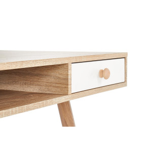 NORDIC modern íróasztal fiókkal és polcokkal – tölgy / fehér – 120 cm