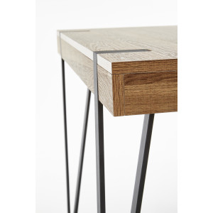 CRAFT modern loft íróasztal fiókkal – méz dió / fekete – 110 cm