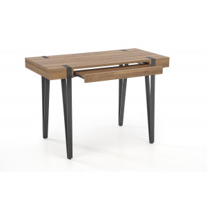 CRAFT modern loft íróasztal fiókkal – méz dió / fekete – 110 cm