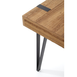 CRAFT modern loft íróasztal fiókkal – méz dió / fekete – 110 cm