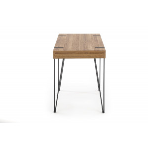 CRAFT modern loft íróasztal fiókkal – méz dió / fekete – 110 cm