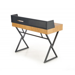 LOFTY modern loft íróasztal polccal – Golden tölgy / fekete – 110 cm