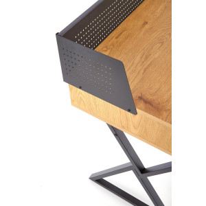 LOFTY modern loft íróasztal polccal – Golden tölgy / fekete – 110 cm