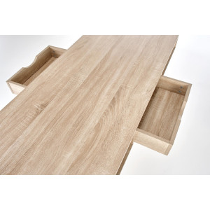 TWIN modern kétoldalas íróasztal – tölgy / fehér – 139 cm