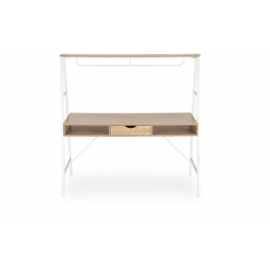TWIN modern kétoldalas íróasztal – tölgy / fehér – 139 cm
