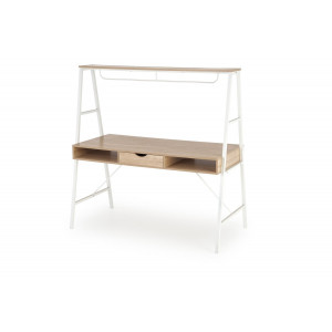TWIN modern kétoldalas íróasztal – tölgy / fehér – 139 cm