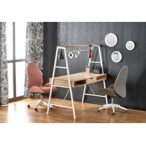 TWIN modern kétoldalas íróasztal – tölgy / fehér – 139 cm