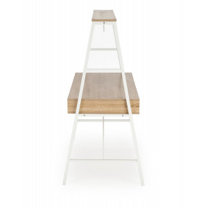 TWIN modern kétoldalas íróasztal – tölgy / fehér – 139 cm