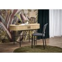 POD modern ovális íróasztal tárolókkal –  tölgy / fekete – 120 cm