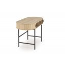 POD modern ovális íróasztal tárolókkal –  tölgy / fekete – 120 cm