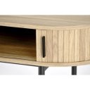 POD modern ovális íróasztal tárolókkal –  tölgy / fekete – 120 cm