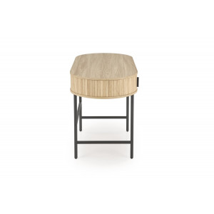POD modern ovális íróasztal tárolókkal –  tölgy / fekete – 120 cm