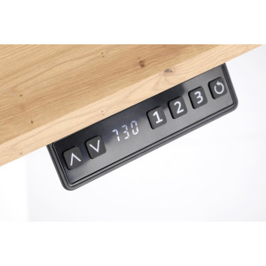 LIFT elektromosan állítható magasságú íróasztal – tölgy / fekete – 105 cm