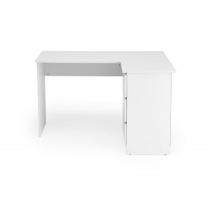 CORNER modern sarok íróasztal 3 fiókkal és polcokkal – fehér – 124 cm