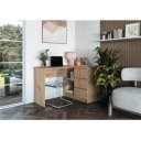 CORNER modern sarok íróasztal 3 fiókkal – tölgy – 124 cm