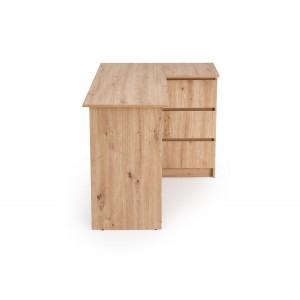 CORNER modern sarok íróasztal 3 fiókkal – tölgy – 124 cm