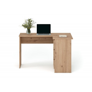 CORNER modern sarok íróasztal 3 fiókkal – tölgy – 124 cm