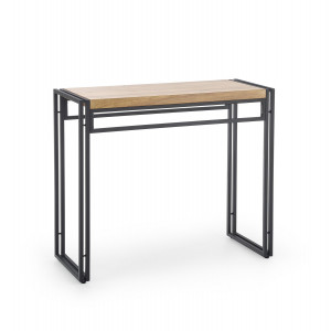 SLIM modern loft konzolasztal – arany tölgy / fekete – 90 cm