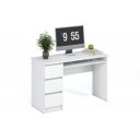 STUDY modern íróasztal 3 fiókkal – fehér – 120 cm