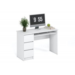STUDY modern íróasztal 3 fiókkal – fehér – 120 cm