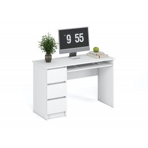 STUDY modern íróasztal 3 fiókkal – fehér – 120 cm HALMAR