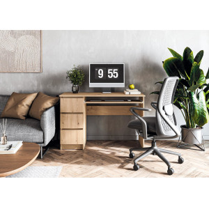 STUDY modern íróasztal 3 fiókkal – Artisan tölgy – 120 cm