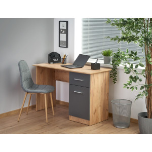 BLOCK modern íróasztal fiókkal és szekrénnyel –  tölgy / antracit – 120 cm