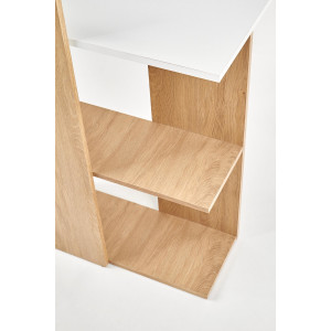SHELF modern íróasztal polcokkal – arany tölgy / fehér – 122 cm