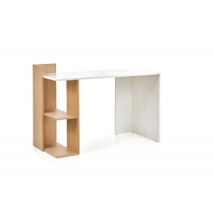 SHELF modern íróasztal polcokkal – arany tölgy / fehér – 122 cm