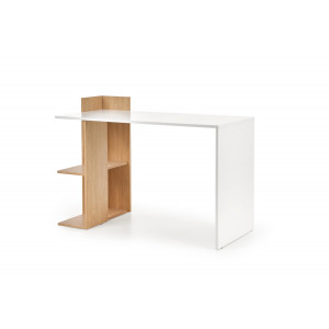 SHELF modern íróasztal polcokkal – arany tölgy / fehér – 122 cm
