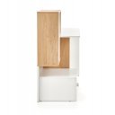 STACK modern íróasztal polcos tárolóval és fiókkal – tölgy / fehér – 149 cm