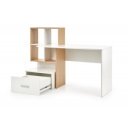 STACK modern íróasztal polcos tárolóval és fiókkal – tölgy / fehér – 149 cm