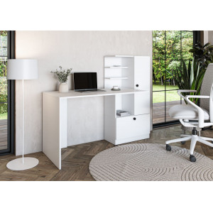 CUBBY modern íróasztal integrált polcos tárolóval – fehér – 150 cm