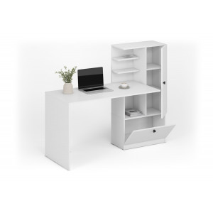 CUBBY modern íróasztal integrált polcos tárolóval – fehér – 150 cm