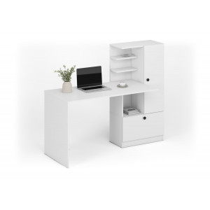 CUBBY modern íróasztal integrált polcos tárolóval – fehér – 150 cm