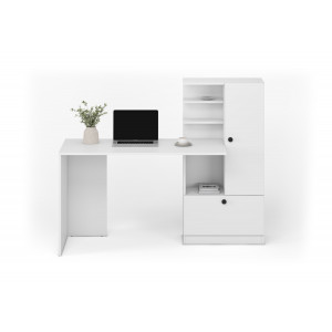 CUBBY modern íróasztal integrált polcos tárolóval – fehér – 150 cm