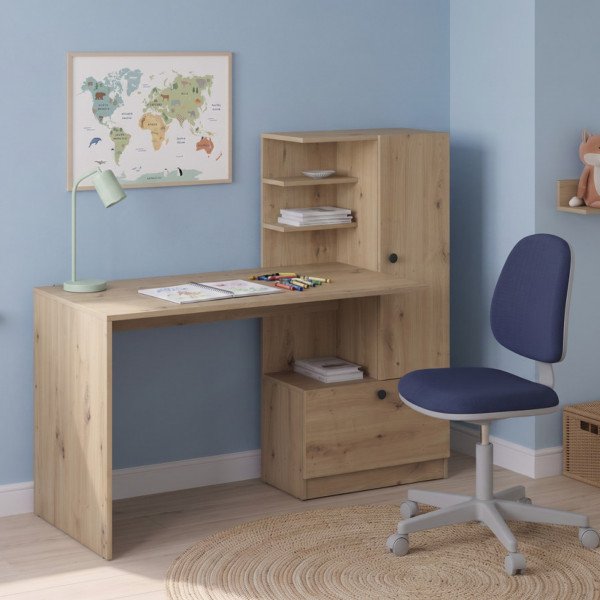 CUBBY modern íróasztal integrált polcos tárolóval –  tölgy – 150 cm