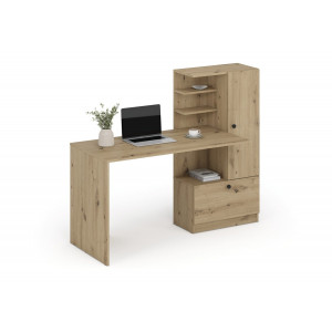 CUBBY modern íróasztal integrált polcos tárolóval –  tölgy – 150 cm