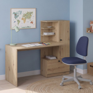 CUBBY modern íróasztal integrált polcos tárolóval –  tölgy – 150 cm HALMAR