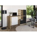 CUBBY modern íróasztal polcos tárolóval –  tölgy / fekete – 150 cm