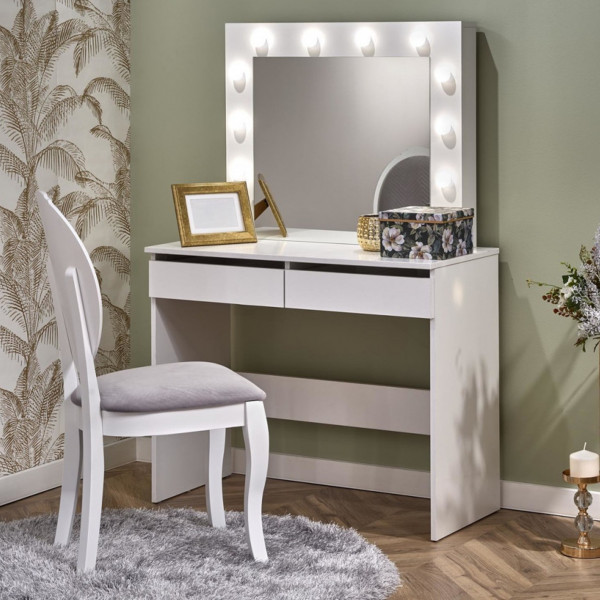 SPOTLIGHT modern fésülködőasztal LED világítással – fehér – 94 cm