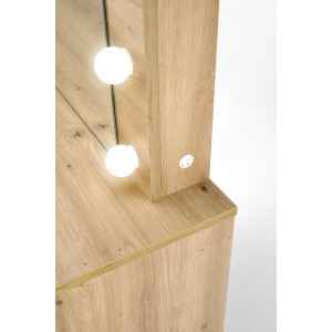 SPOTLIGHT modern fésülködőasztal LED világítással – tölgy – 94 cm